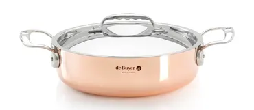 PRIMA MATERA Bratentopf nied. KupferEdelst.24cmDeckelInd.