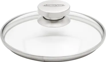 Glasdeckel mit Edelstahlring 26cm